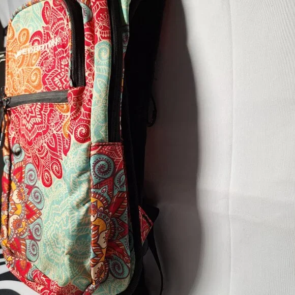 Vibedration Hydration Backpack w/o bladder turquoise/orange pattern Used Vibedration Hydration Backpack w/o bladder turquoise/orange  main image 3
